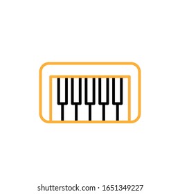 Vector illustration, keyboard ( synthesizer )  icon. Line design template