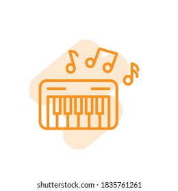 Vector illustration, keyboard ( synthesizer ) icon design template