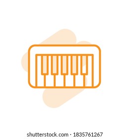 Vector illustration, keyboard ( synthesizer ) icon design template