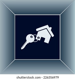 Vector illustration keychain from home 