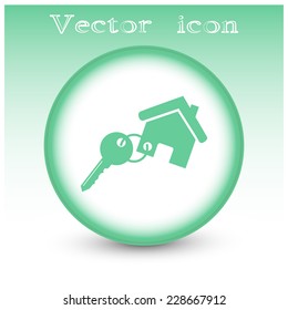 Vector illustration keychain from home 