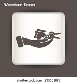 Vector illustration keychain from home 