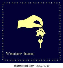 Vector illustration keychain from home