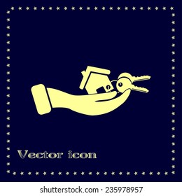 Vector illustration keychain from home 