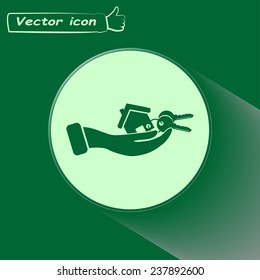 Vector illustration keychain from home 