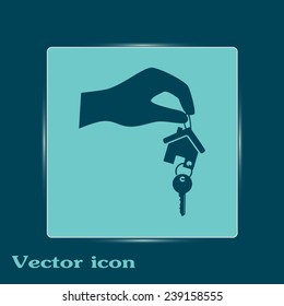 Vector illustration keychain from home