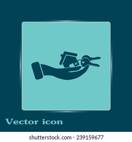 Vector illustration keychain from home 