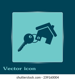 Vector illustration keychain from home 