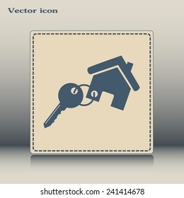 Vector illustration keychain from home 