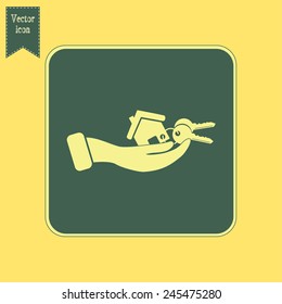 Vector illustration keychain from home 