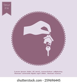 Vector illustration keychain from home