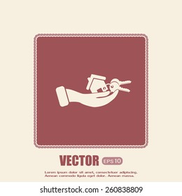 Vector illustration keychain from home 