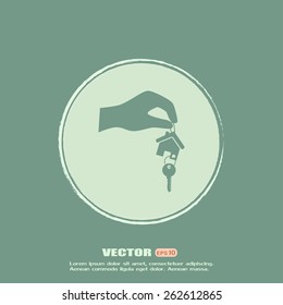 Vector illustration keychain from home