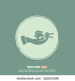 Vector illustration keychain from home 