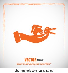 Vector illustration keychain from home 