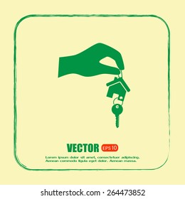 Vector illustration keychain from home