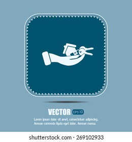 Vector illustration keychain from home 