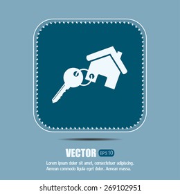 Vector illustration keychain from home 