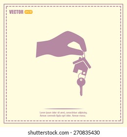 Vector illustration keychain from home