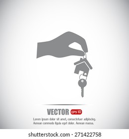 Vector illustration keychain from home