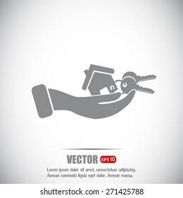 Vector illustration keychain from home 