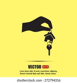 Vector illustration keychain from home