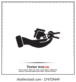 Vector illustration keychain from home 