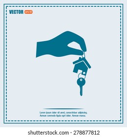 Vector illustration keychain from home