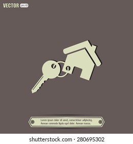 Vector illustration keychain from home 