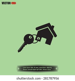 Vector illustration keychain from home 