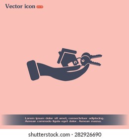 Vector illustration keychain from home