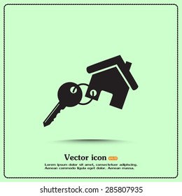 Vector illustration key-chain from home 