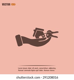 Vector illustration keychain from home