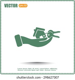 Vector illustration keychain from home