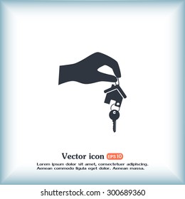 Vector illustration keychain from home