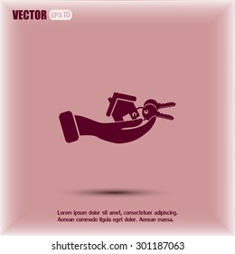 Vector illustration keychain from home