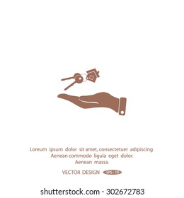 Vector illustration keychain from home