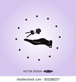 Vector illustration keychain from home