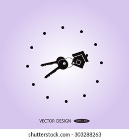 Vector illustration keychain from home