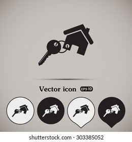 Vector illustration keychain from home 