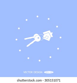 Vector illustration keychain from home