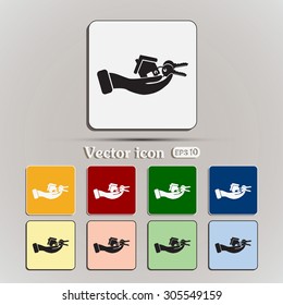 Vector illustration keychain from home