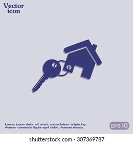 Vector illustration keychain from home 
