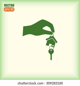 Vector illustration keychain from home