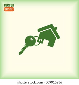 Vector illustration keychain from home 