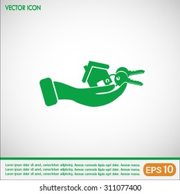 Vector illustration keychain from home