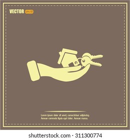 Vector illustration keychain from home