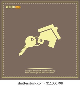 Vector illustration keychain from home 