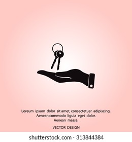 

Vector illustration keychain from home