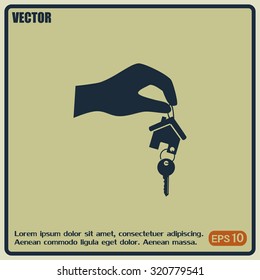 Vector illustration keychain from home